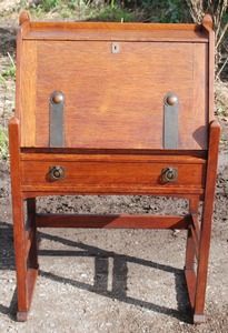 Rare Stickley Brothers drop front desk with hammered straps